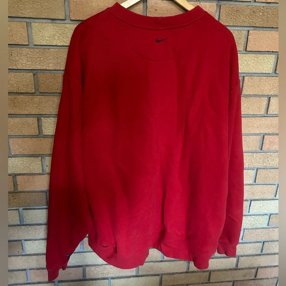 Vintage Nike Center Logo Swoosh Red Stitch Spell Out Sweatshirt Retro XXL - Picture 6 of 6